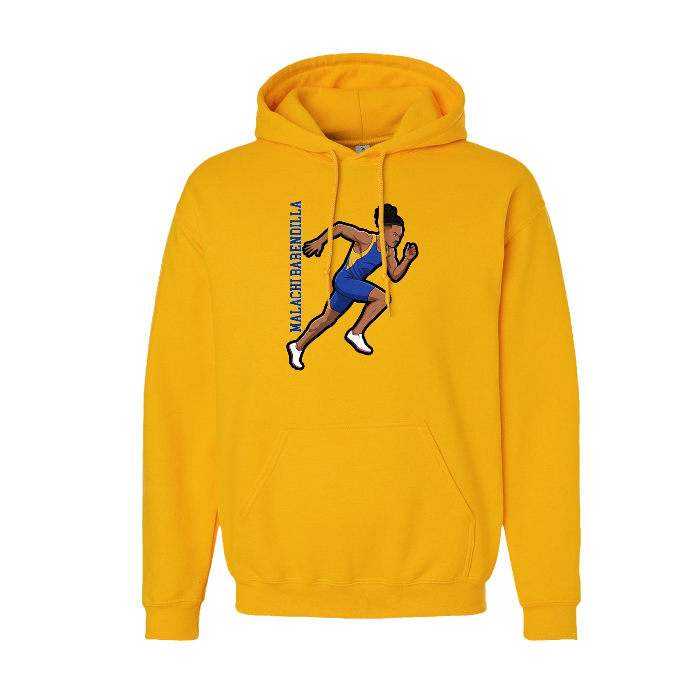 Youth Hoodie — Name Vertical in Gold