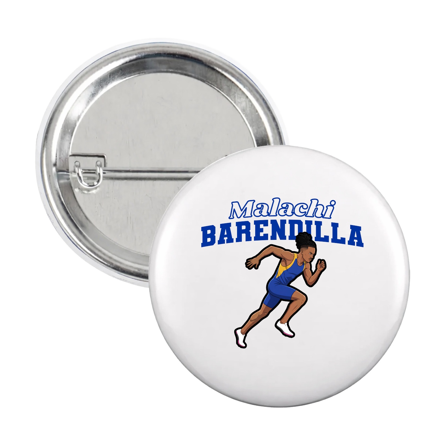 Game Day Button — Name Arch in White