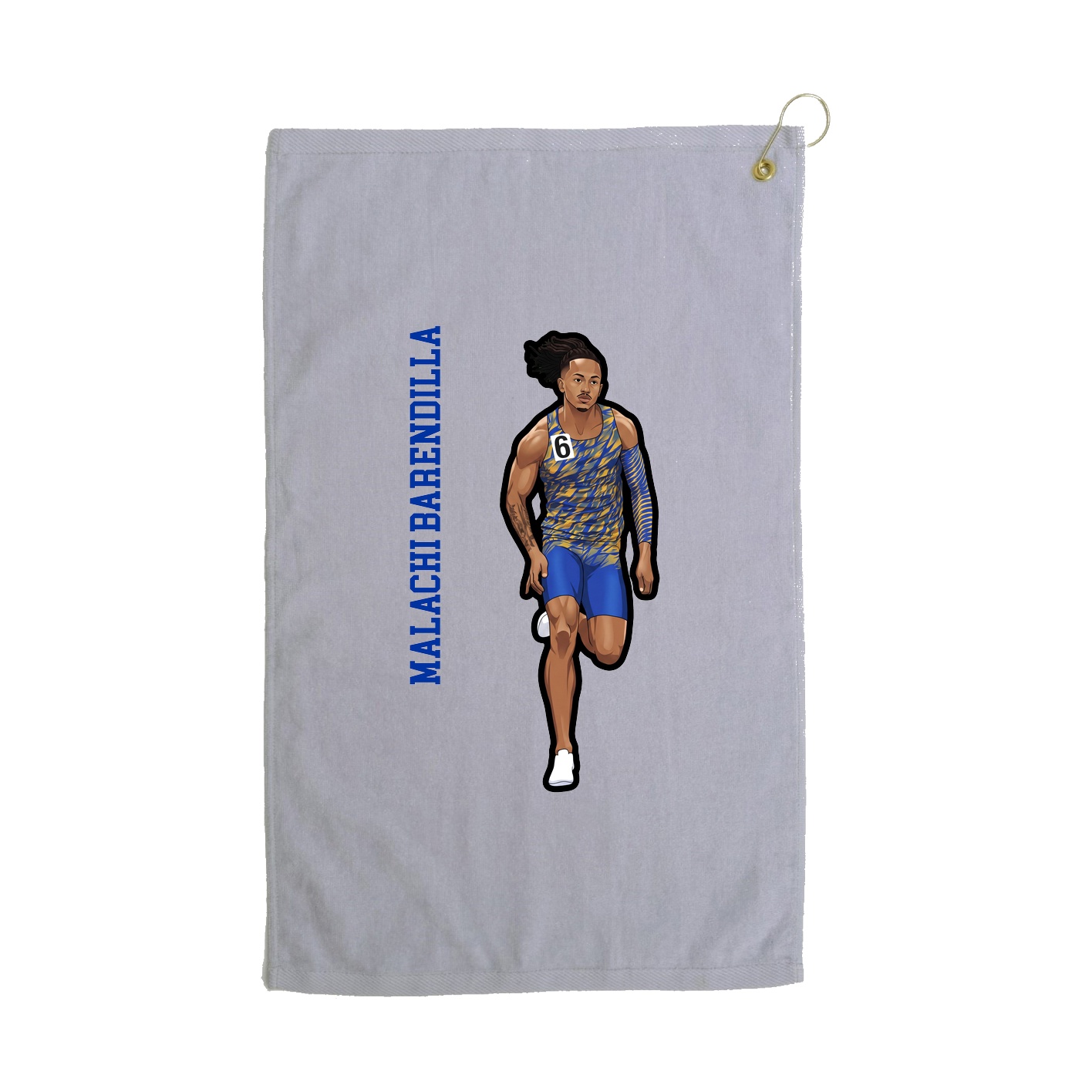 Golf Towel — Name Vertical in Grey