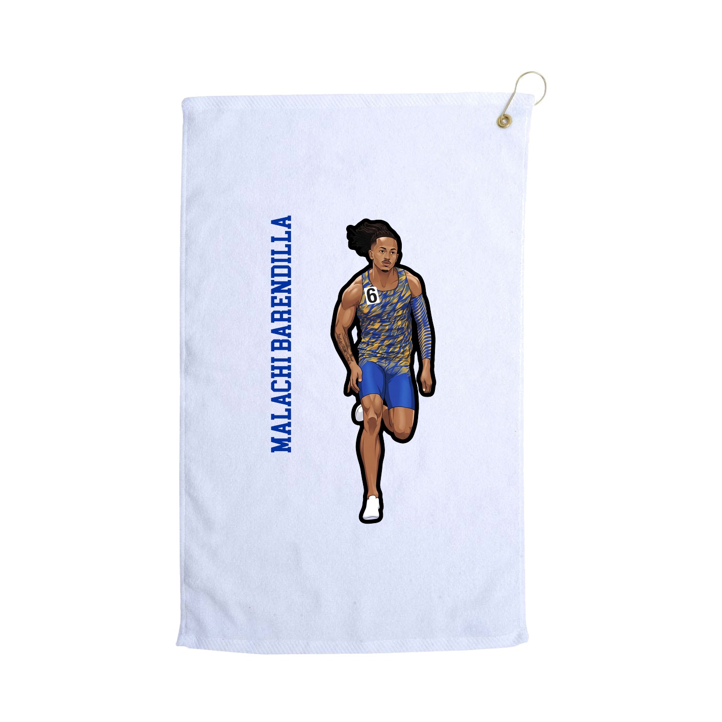 Golf Towel — Name Vertical in White