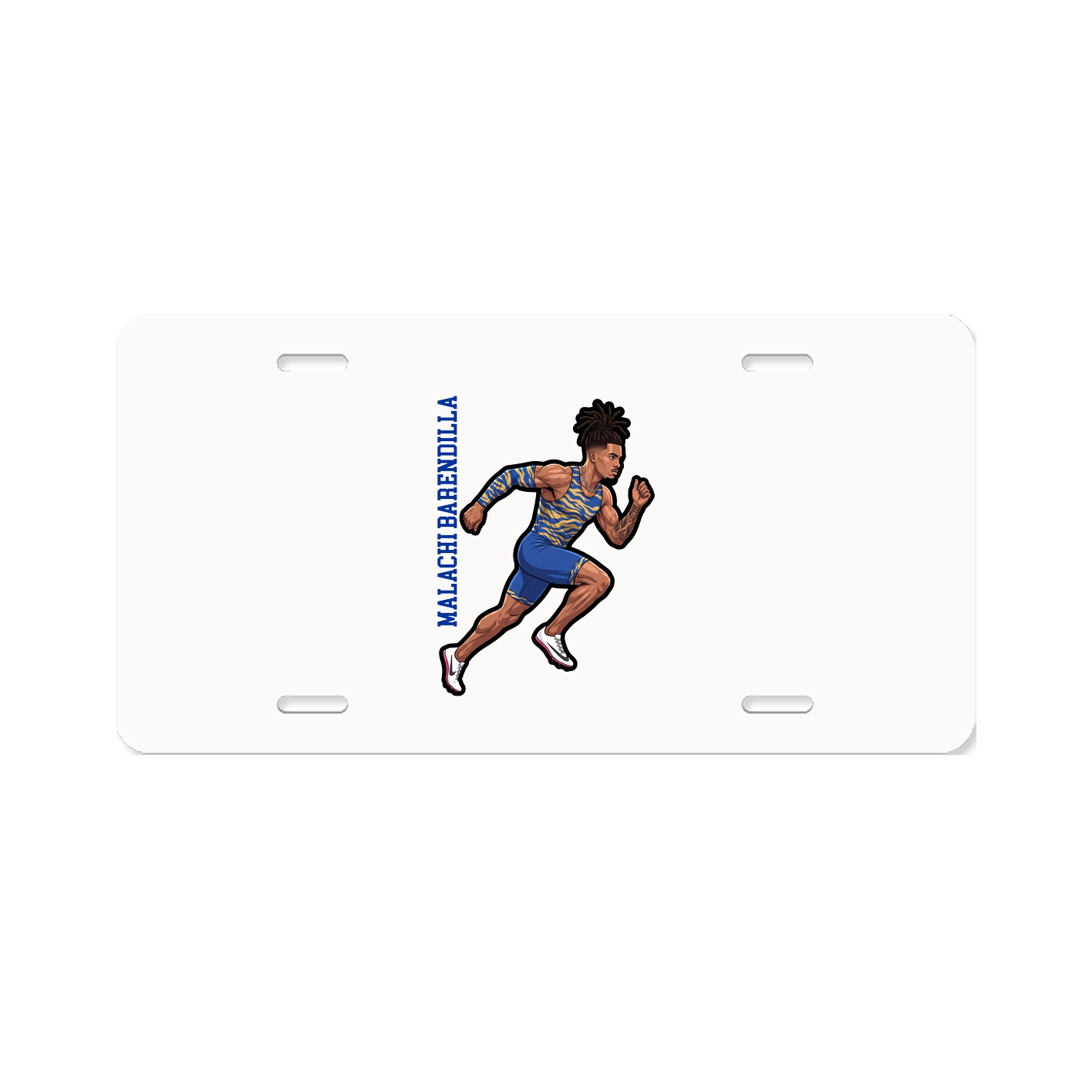License Plate — Name Vertical in Classic
