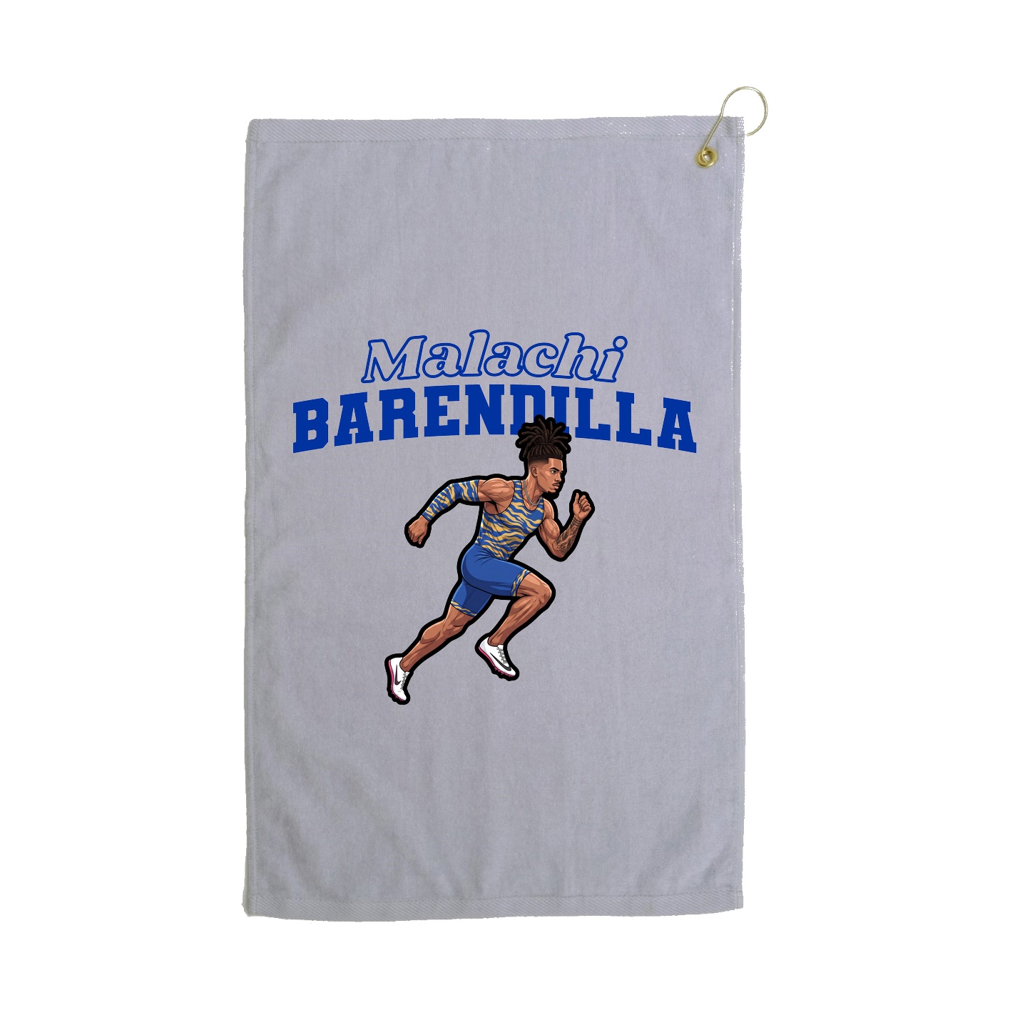 Golf Towel — Name Arch in Grey