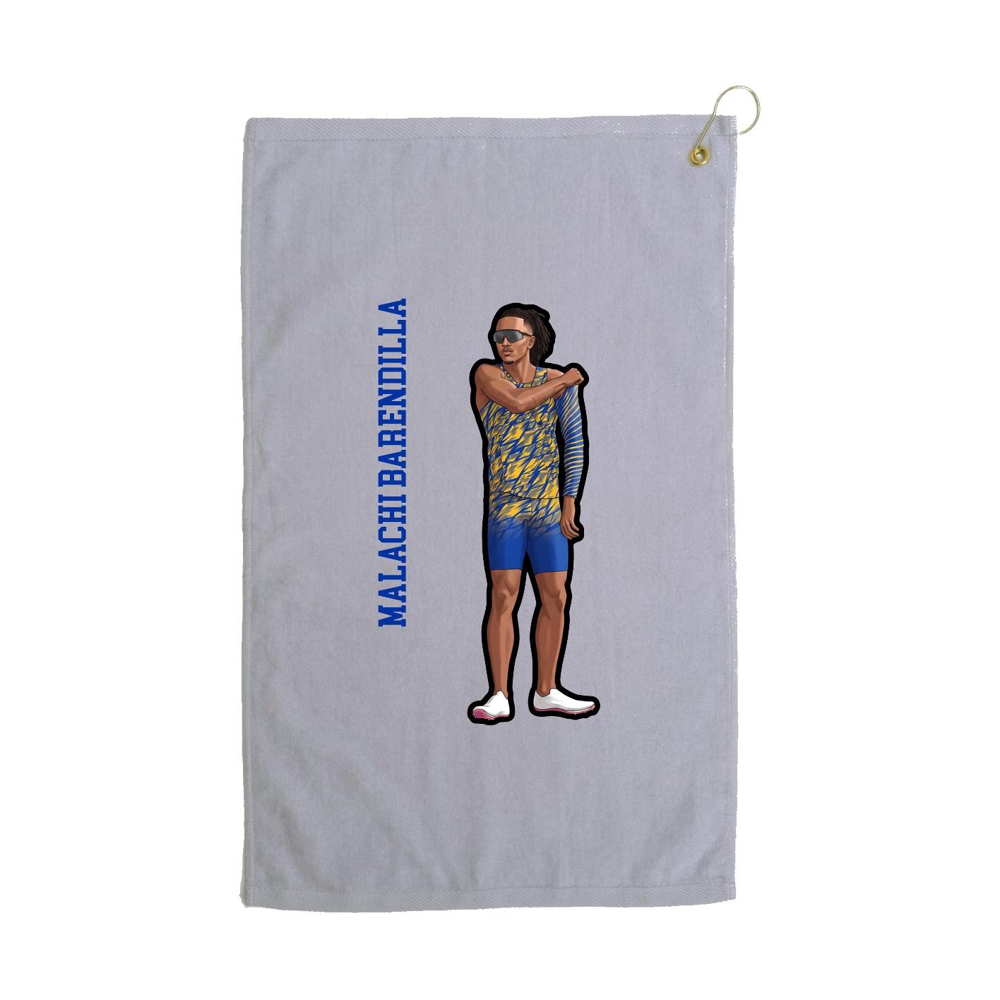 Golf Towel — Name Vertical in Grey