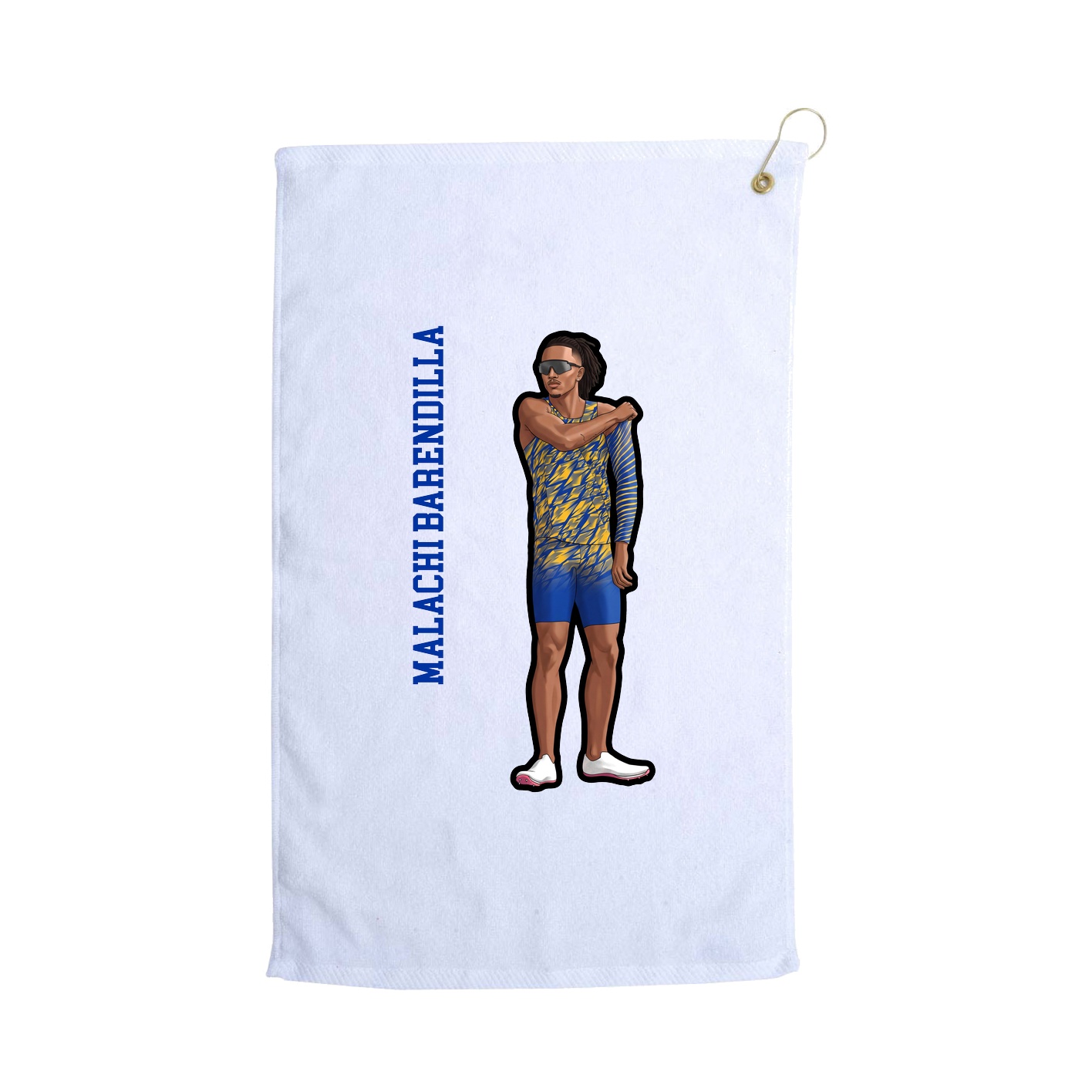 Golf Towel — Name Vertical in White