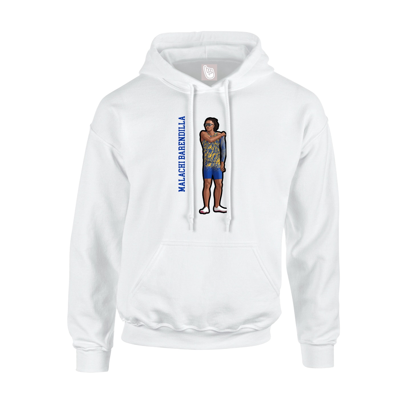 Youth Hoodie — Name Vertical in White