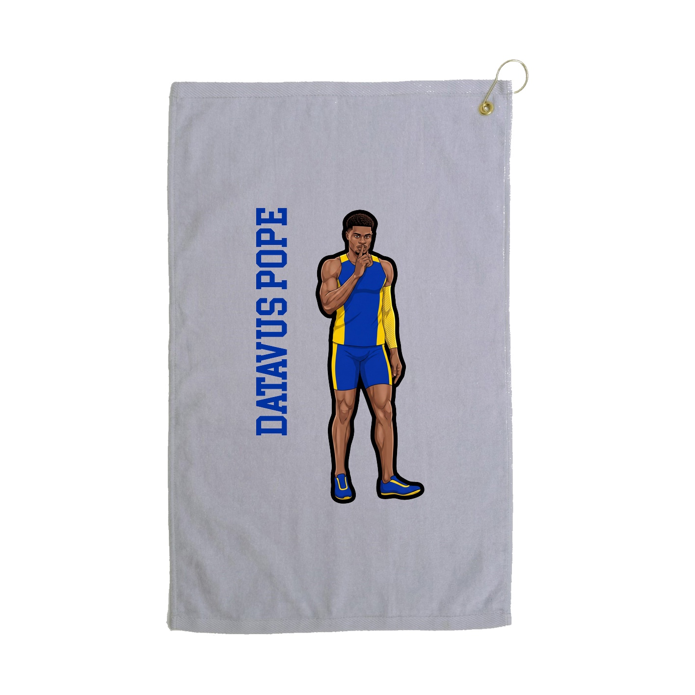 Golf Towel — Name Vertical in Grey