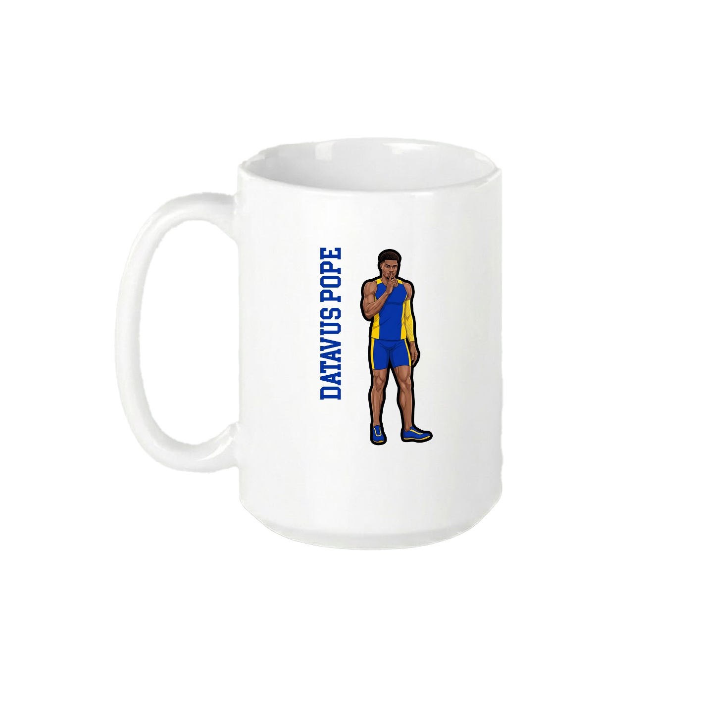 15oz Coffee Mug — Name Vertical in White