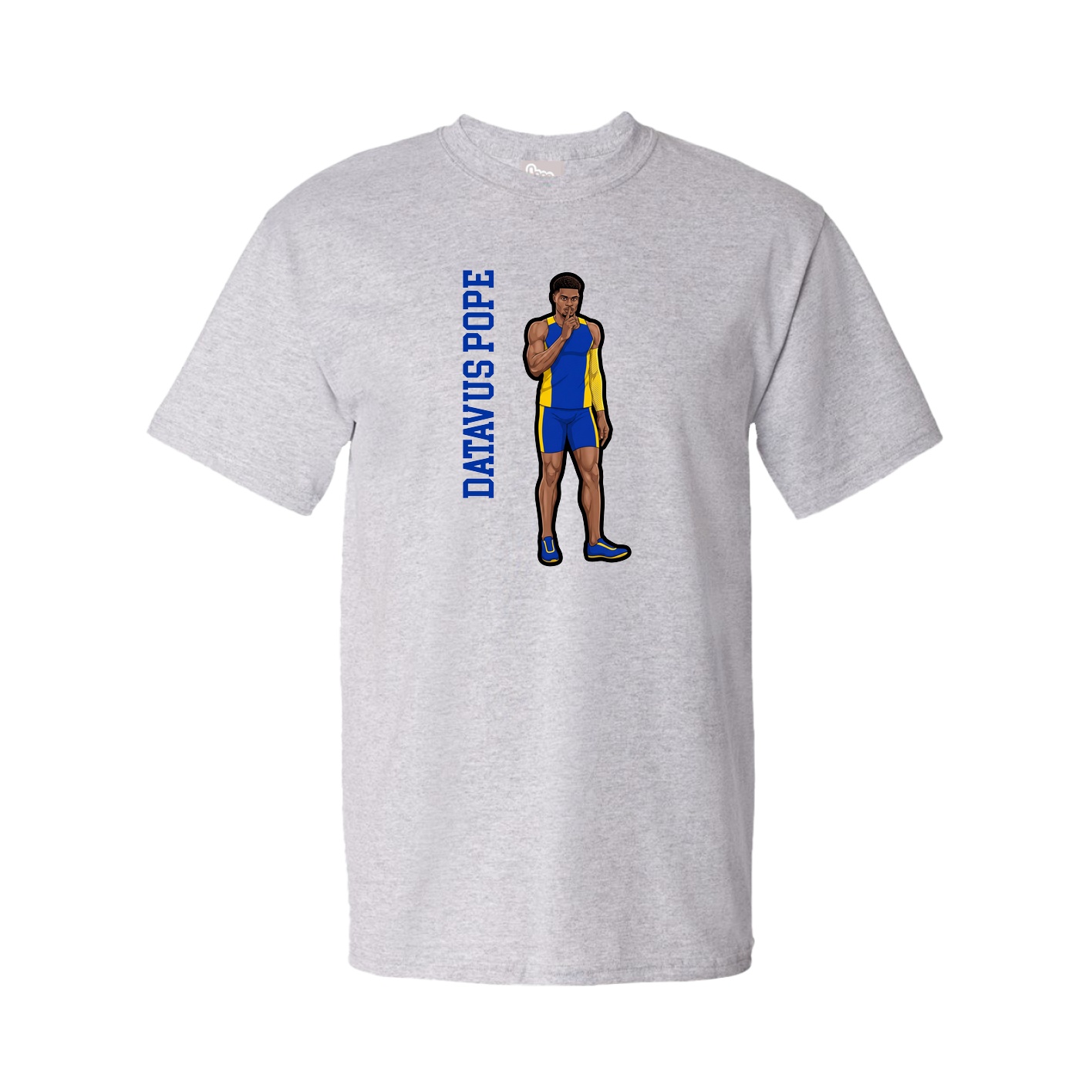Youth Tee — Name Vertical in Grey