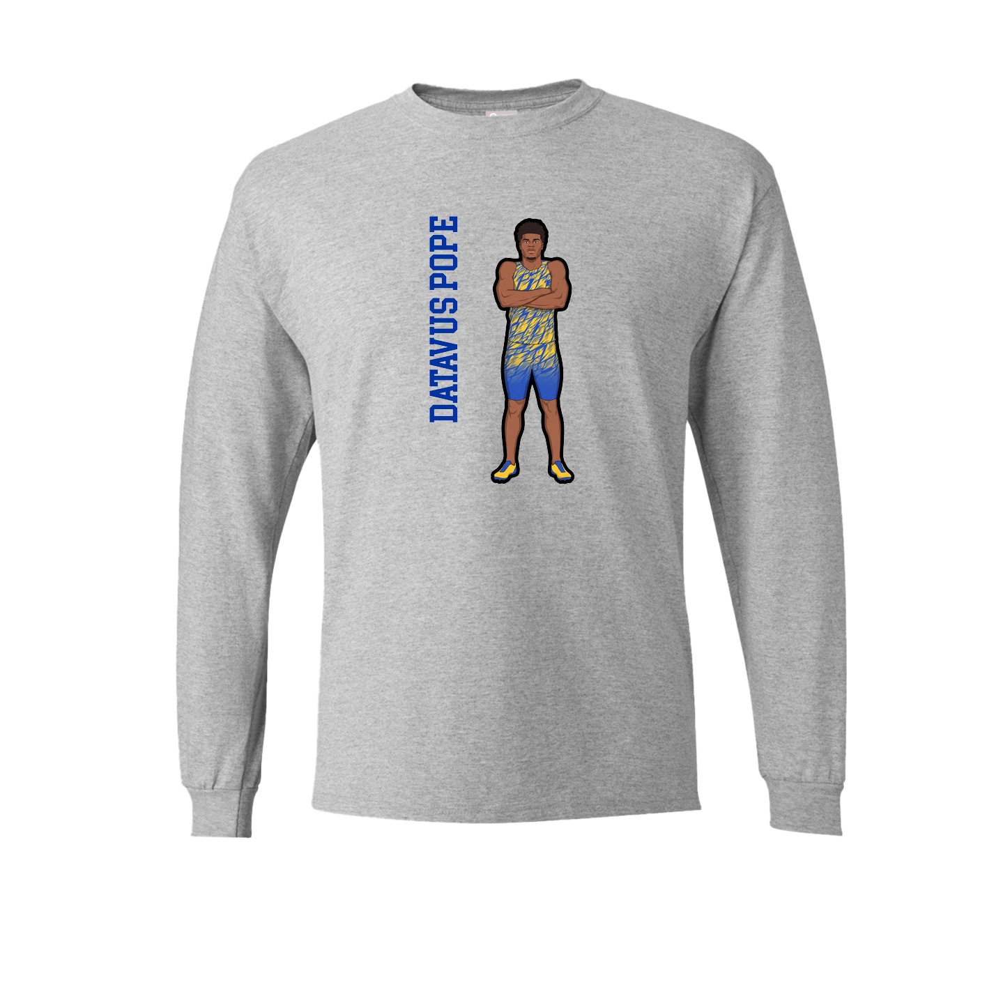 Long Sleeve Tee — Name Vertical in Grey