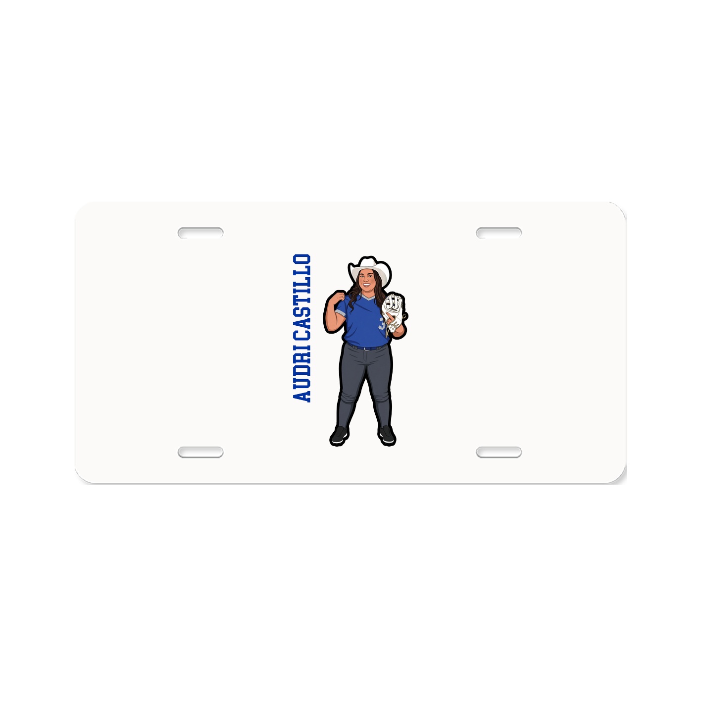 License Plate — Name Vertical in Classic