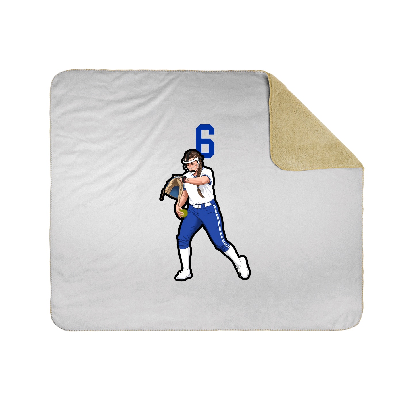 Throw Blanket — Number Top in White