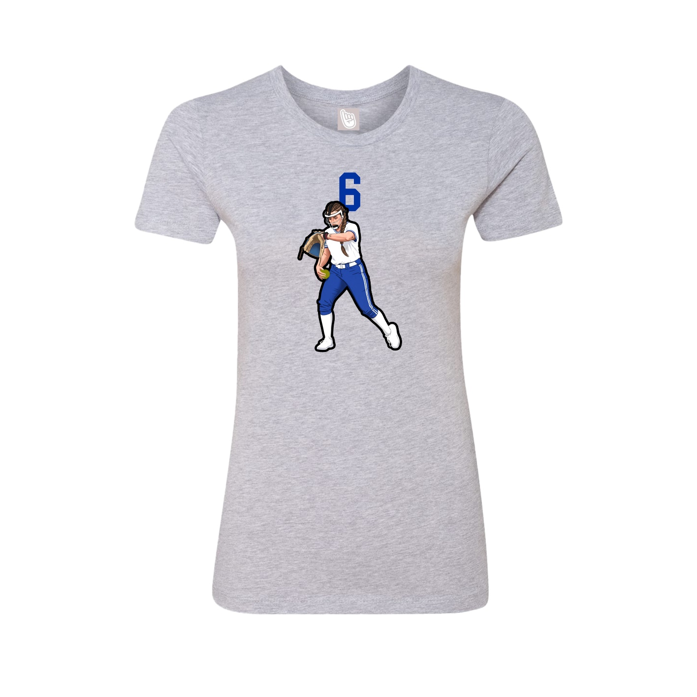 Fitted Women's Tee — Number Top in Grey