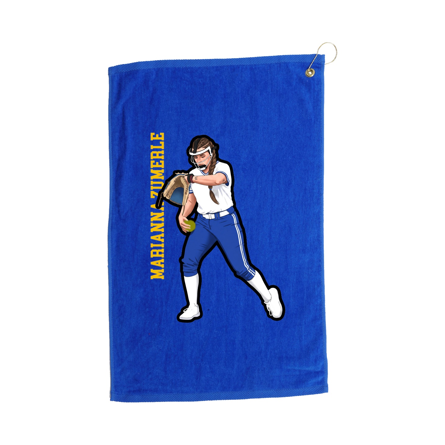 Golf Towel — Name Vertical in Royal