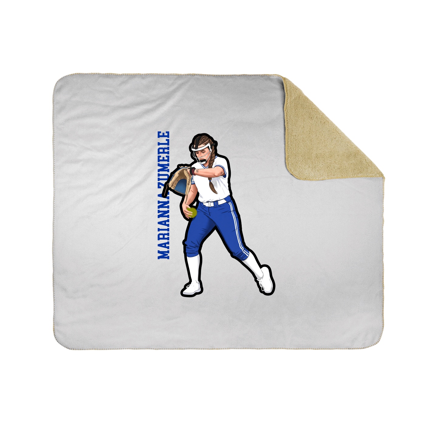 Throw Blanket — Name Vertical in White