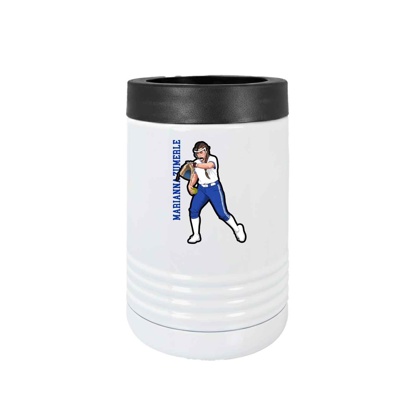 Beverage Holder — Name Vertical in White