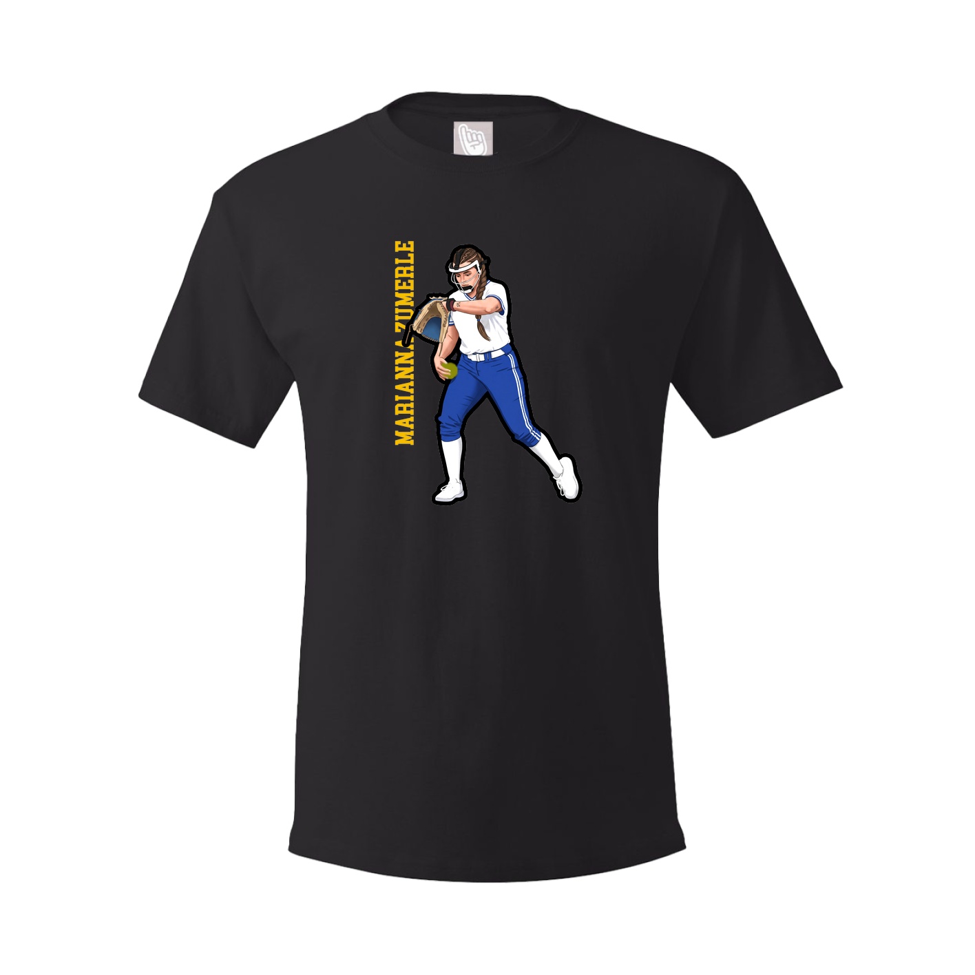 Youth Tee — Name Vertical in Black