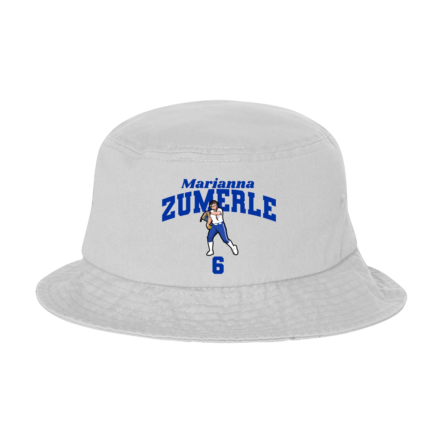 Bucket Cap — Signature Arch in White