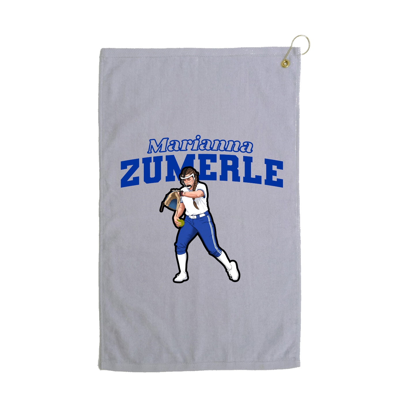 Golf Towel — Name Arch in Grey