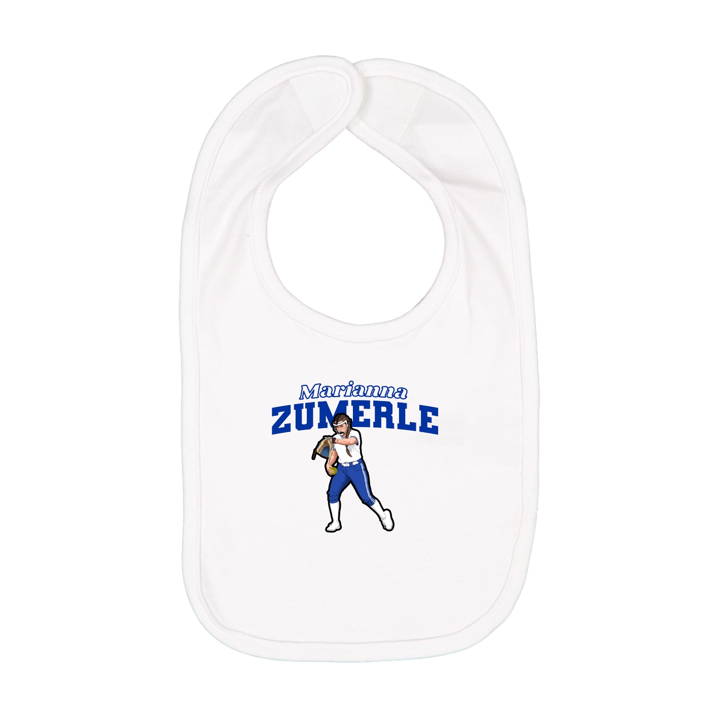 Infant Bib — Name Arch in White
