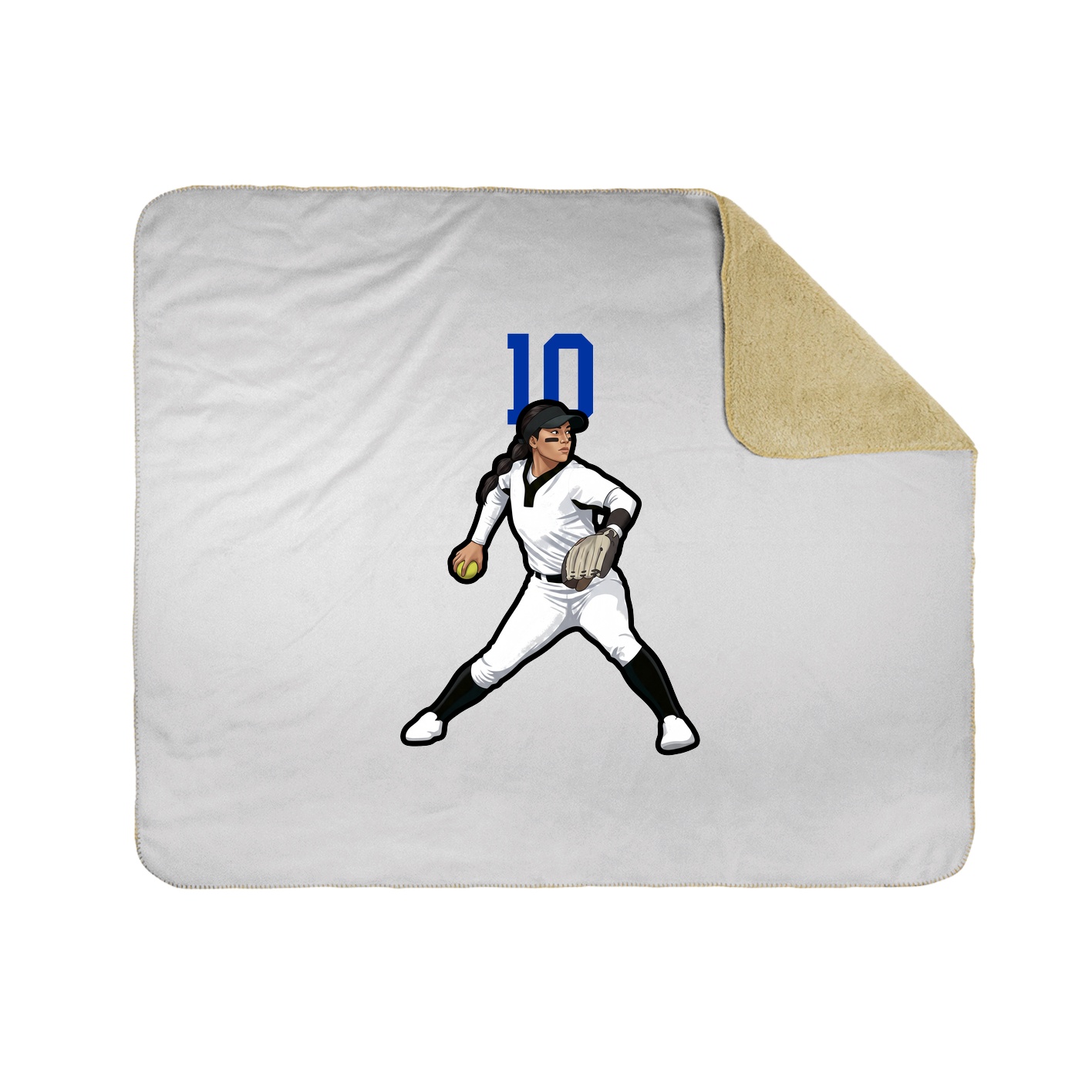 Throw Blanket — Number Top in White