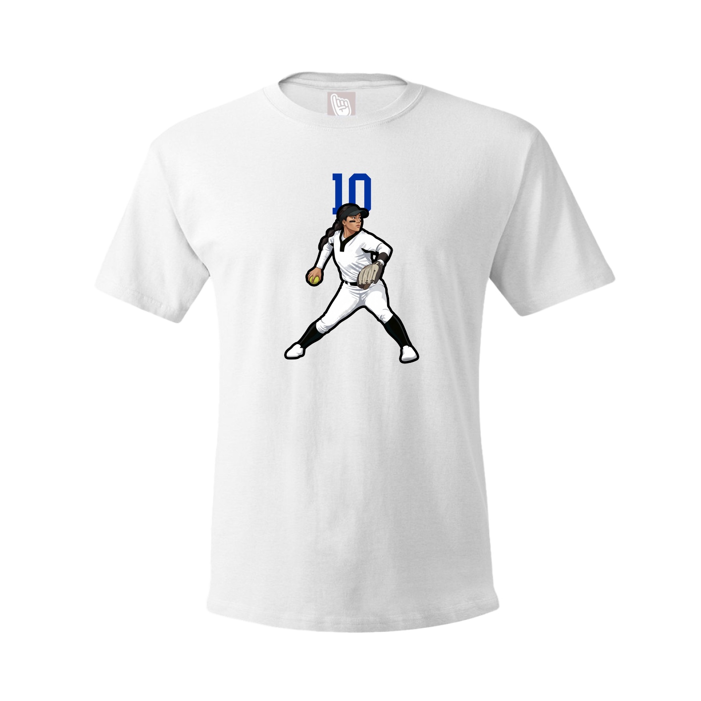 Youth Tee — Number Top in White