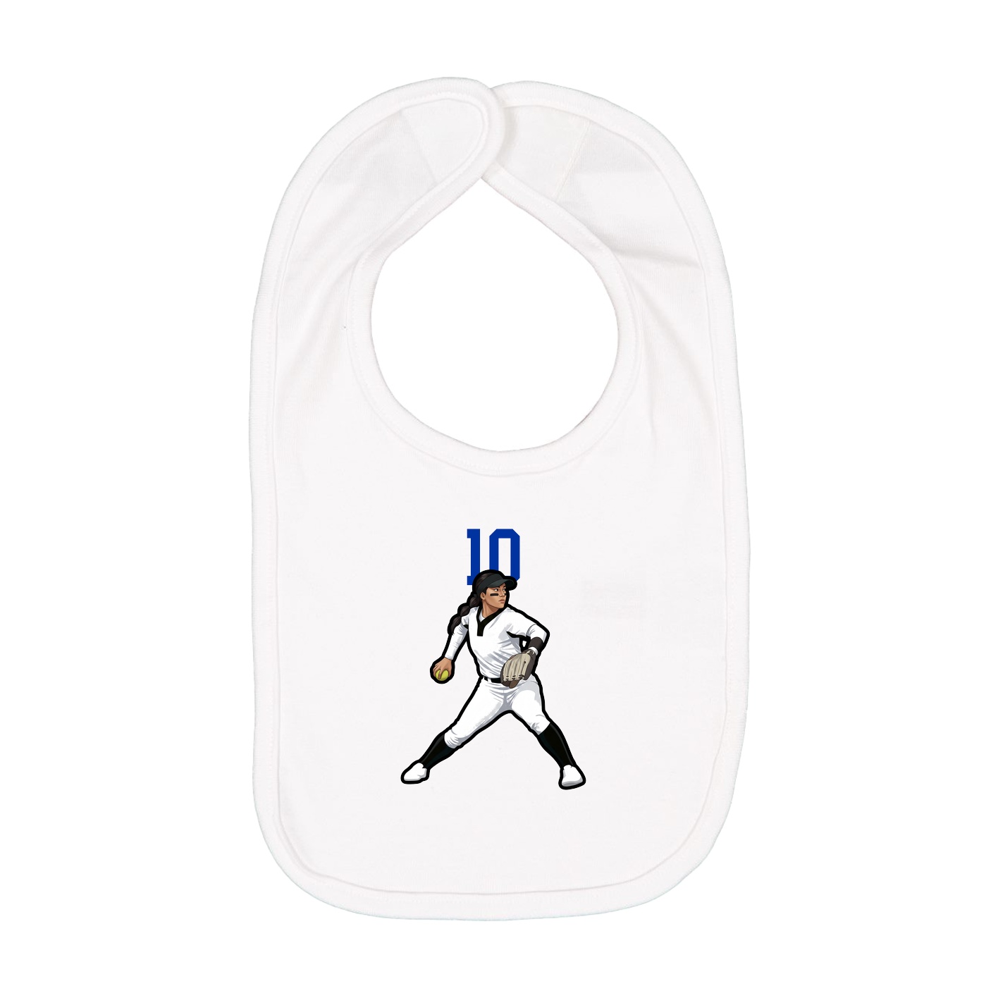 Infant Bib — Number Top in White