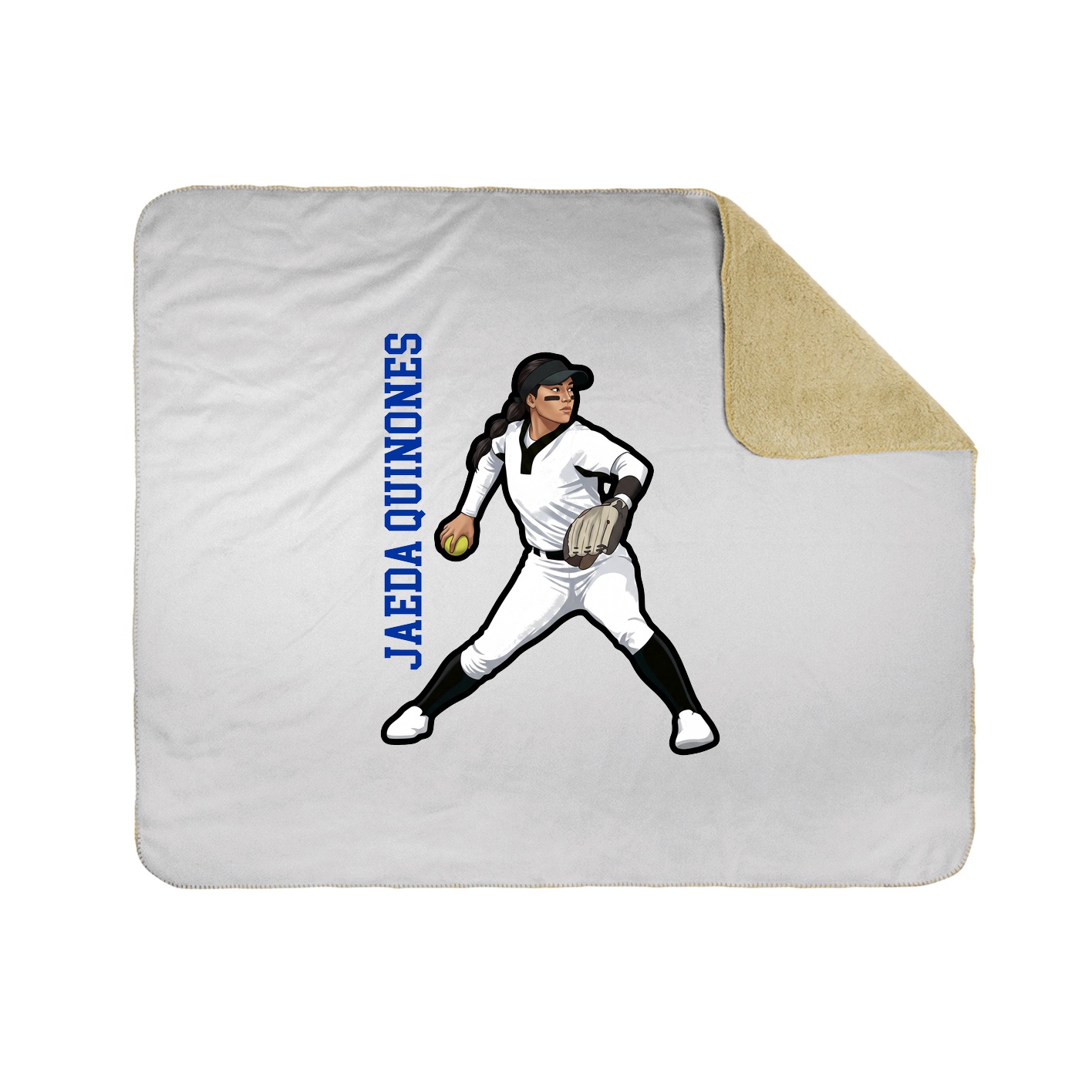 Throw Blanket — Name Vertical in White