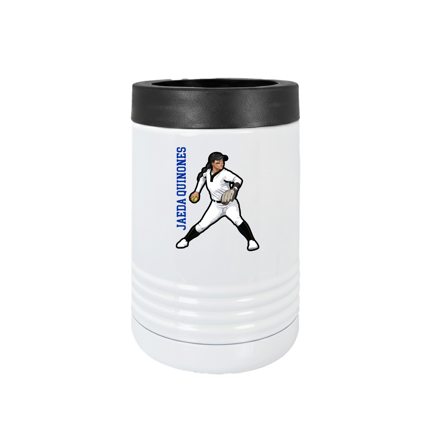 Beverage Holder — Name Vertical in White