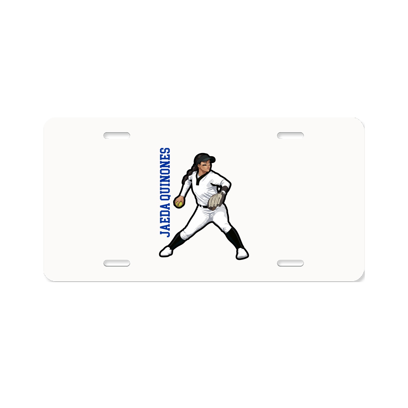 License Plate — Name Vertical in Classic
