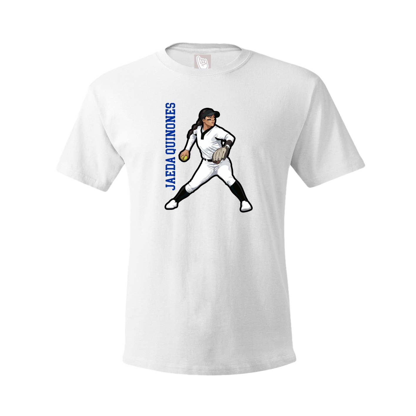Youth Tee — Name Vertical in White
