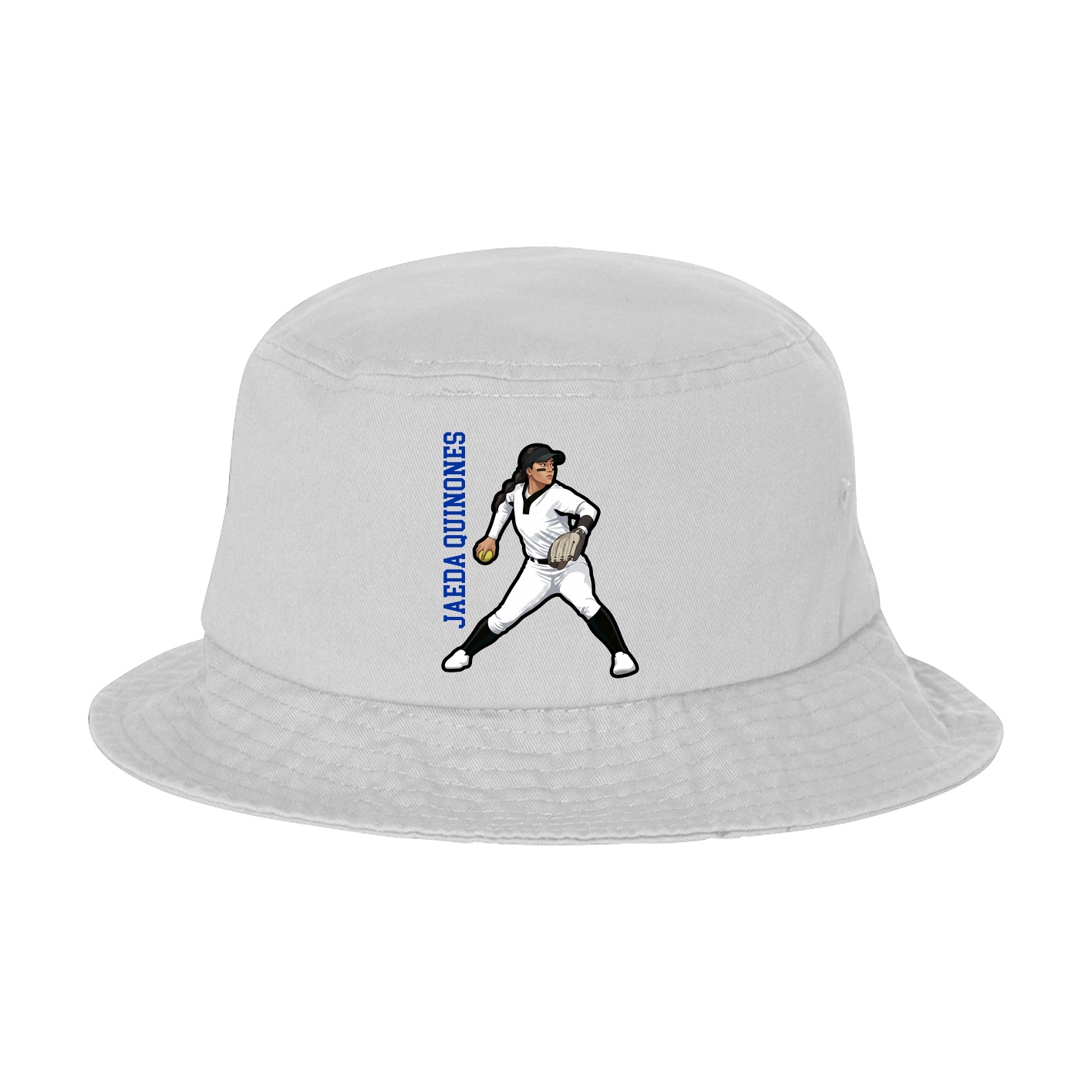 Bucket Cap — Name Vertical in White