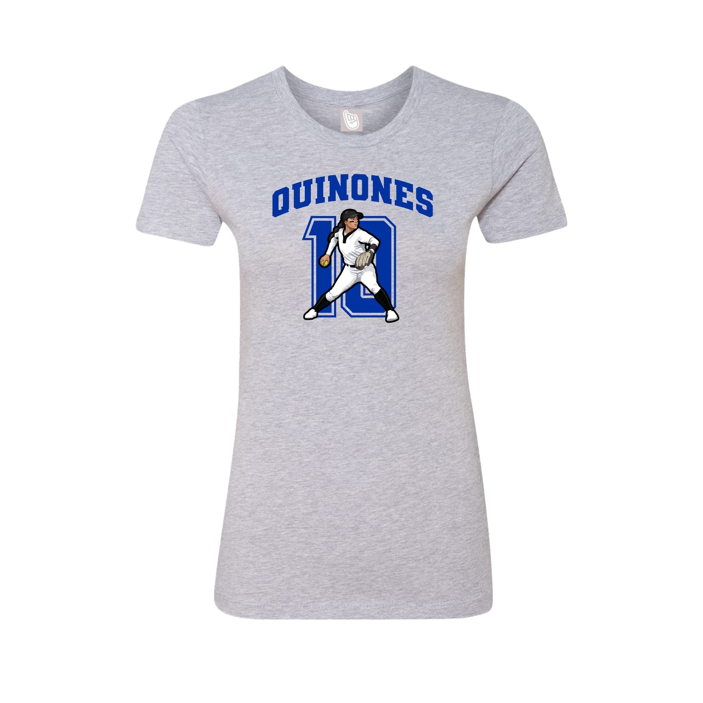Fitted Women's Tee — Number in Grey