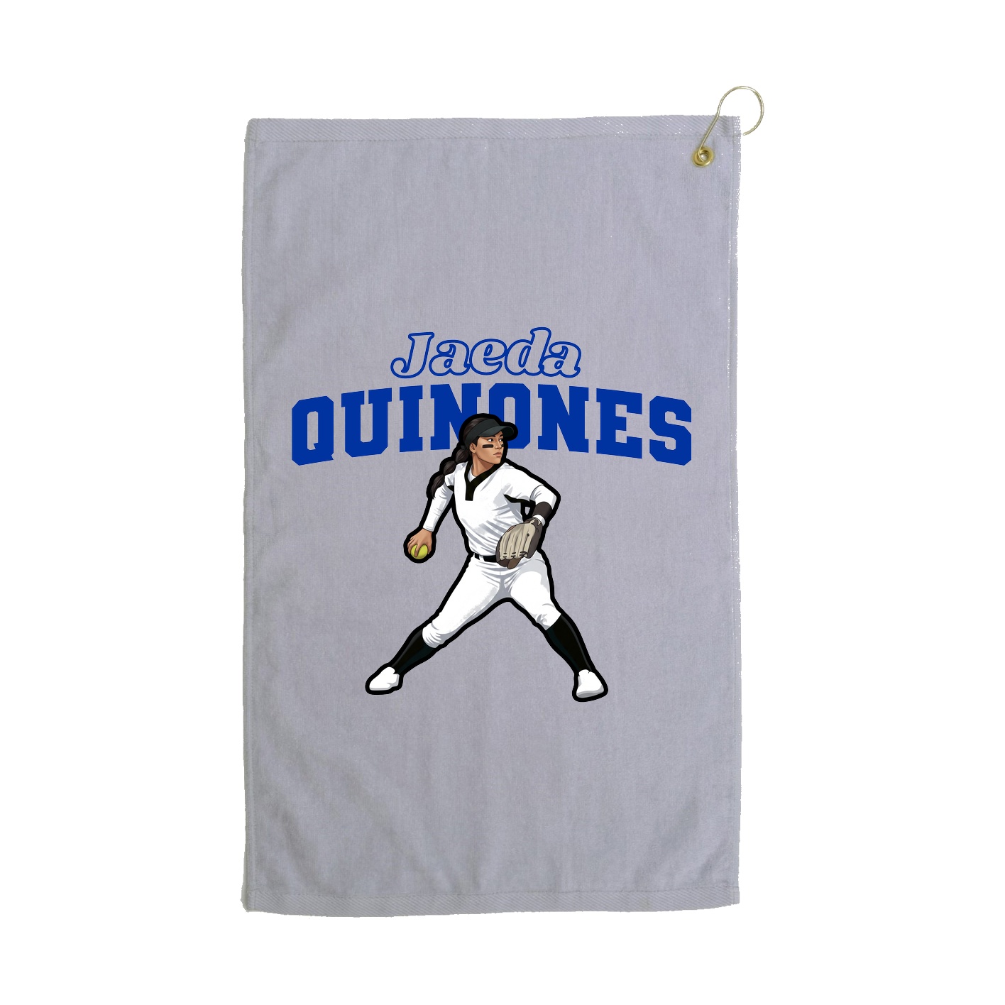 Golf Towel — Name Arch in Grey