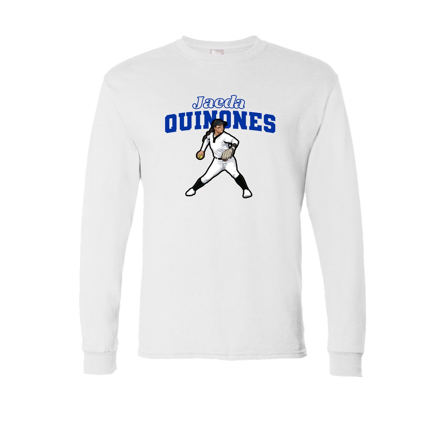 Long Sleeve Tee — Name Arch in White