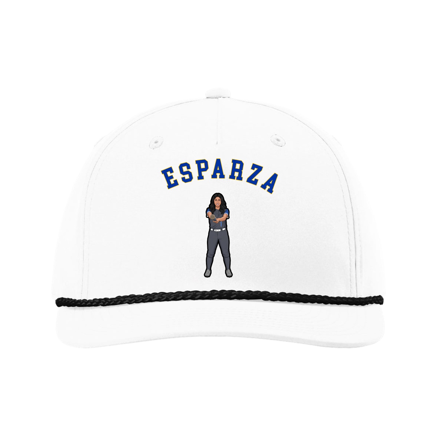 Five-Panel Classic Rope Cap — Shirsey Arch in White