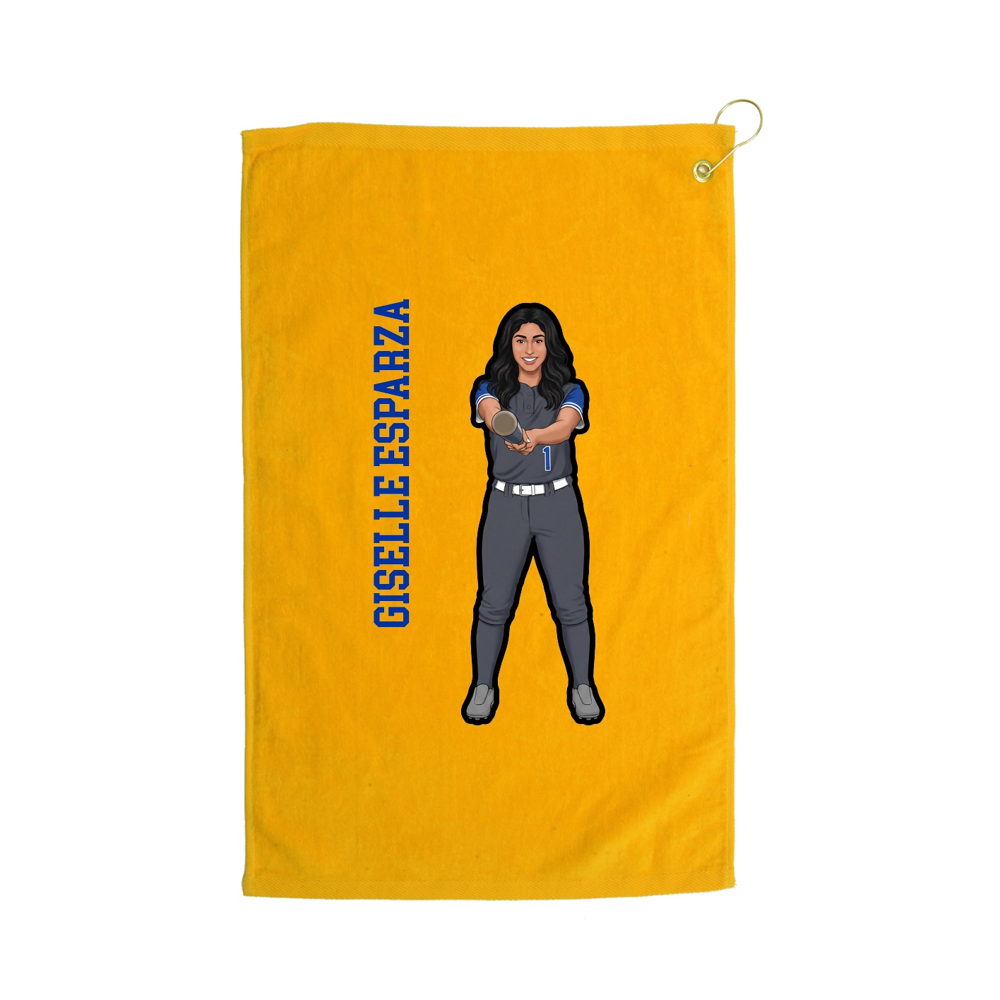 Golf Towel — Name Vertical in Gold