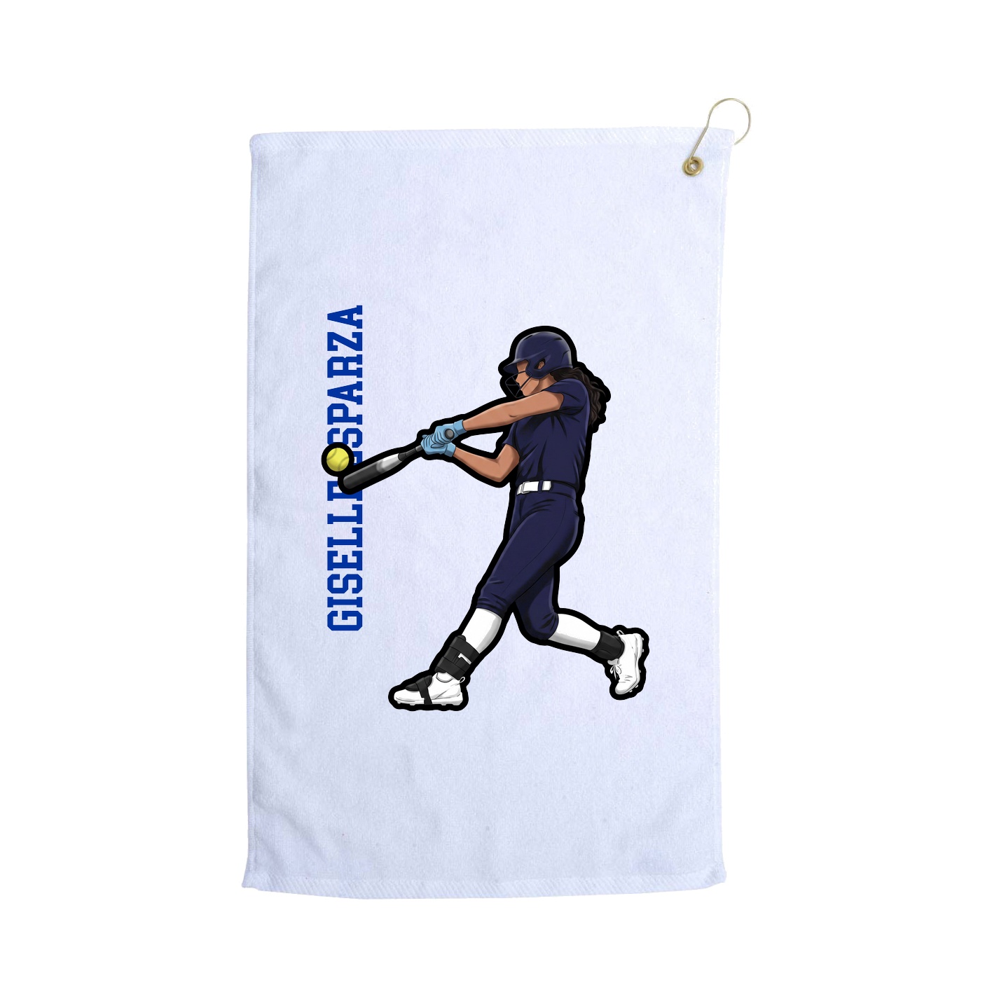Golf Towel — Name Vertical in White