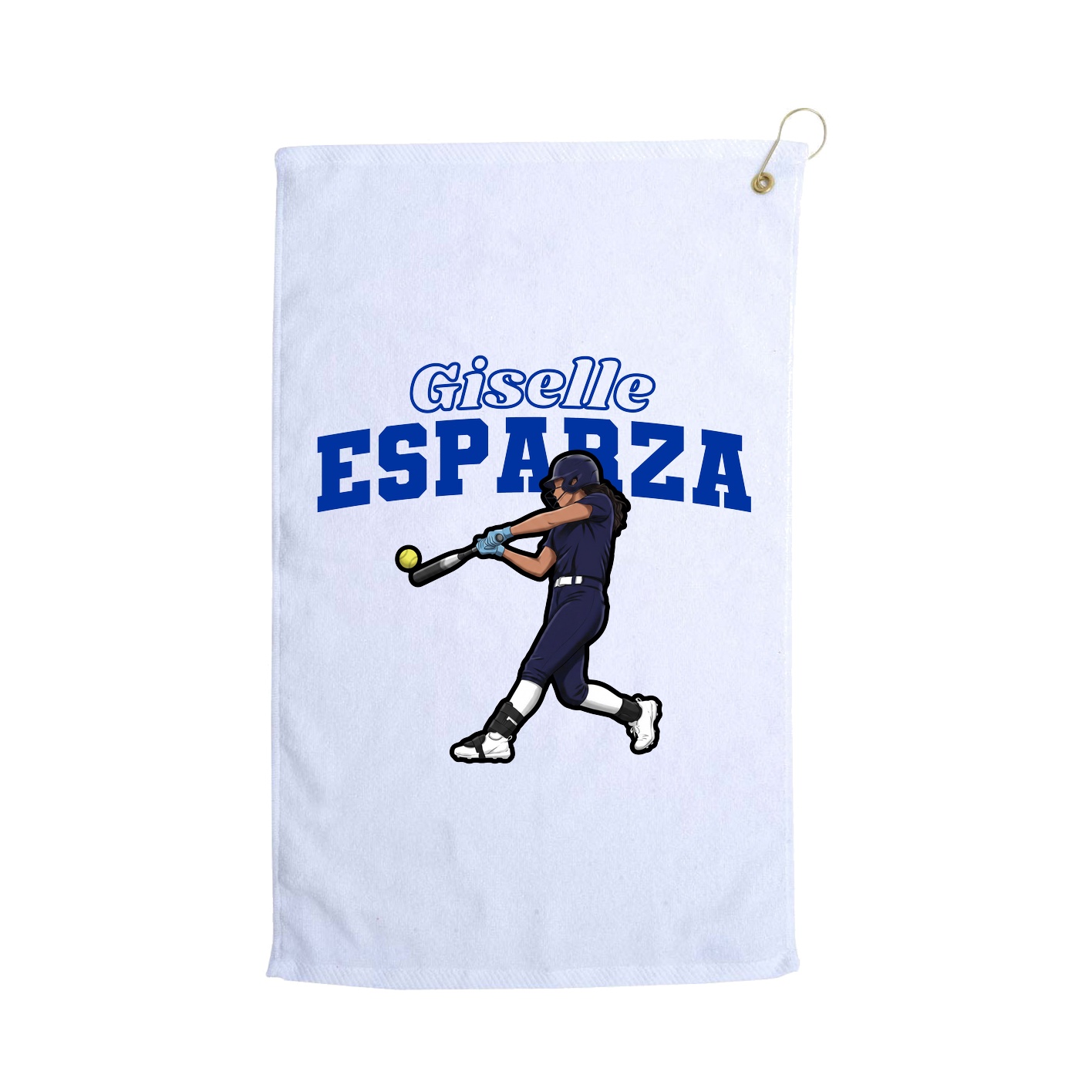 Golf Towel — Name Arch in White