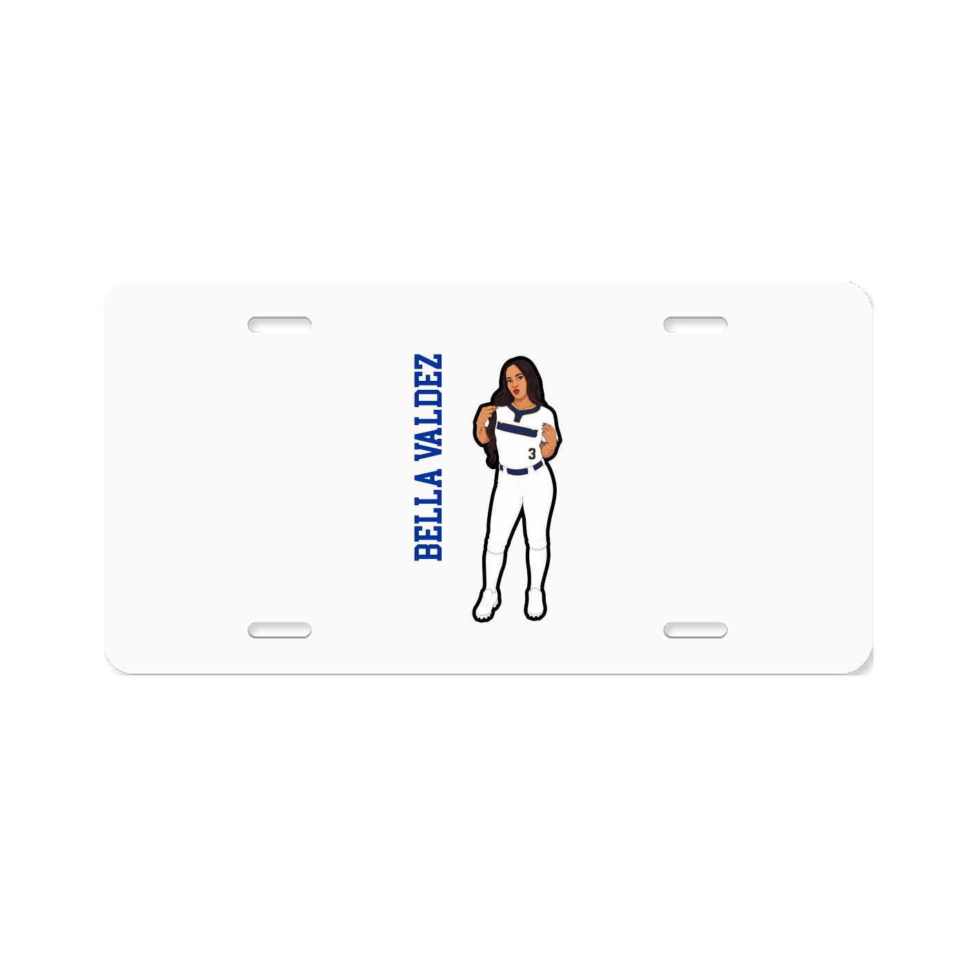 License Plate — Name Vertical in Classic