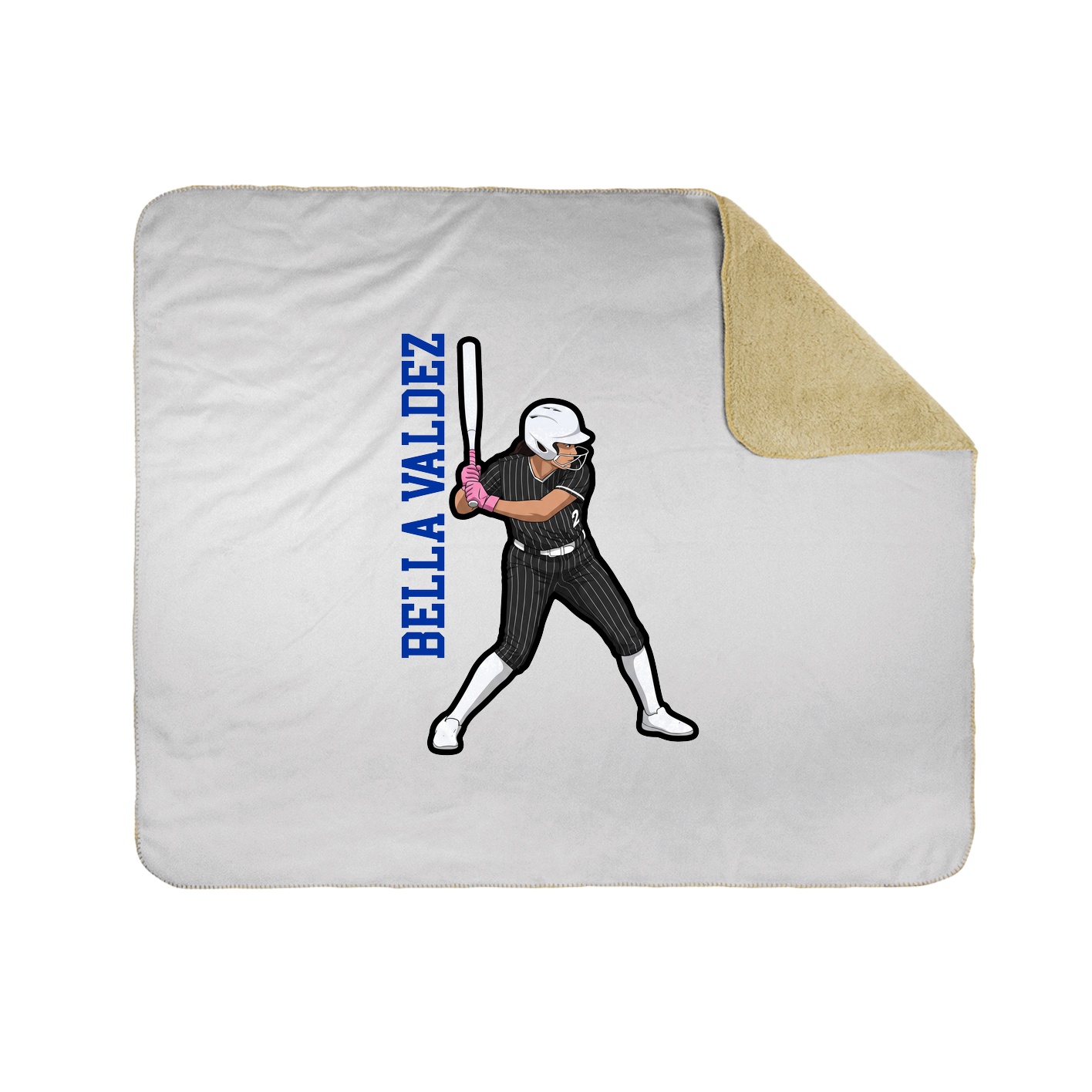 Throw Blanket — Name Vertical in White