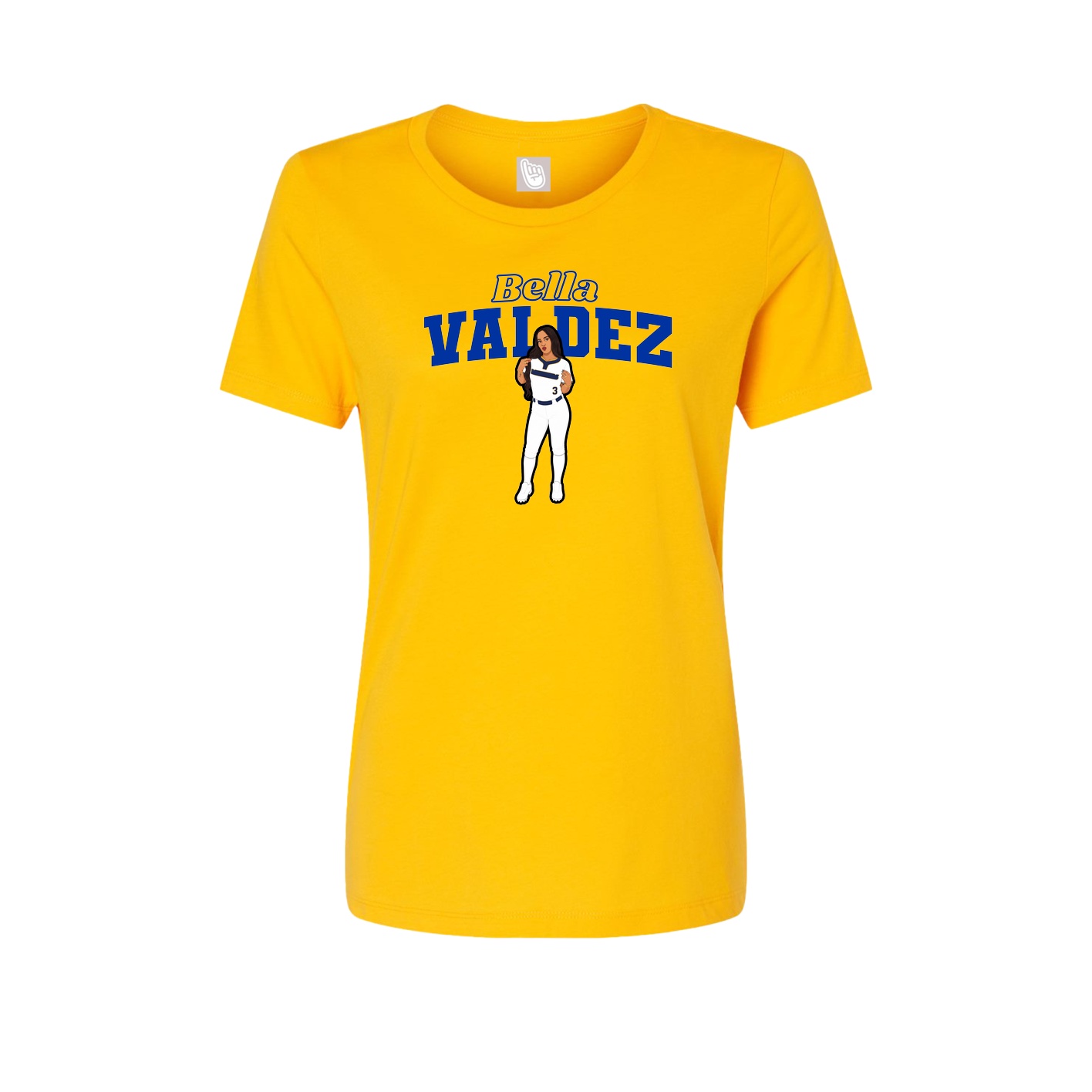 Fitted Women's Tee — Name Arch in Gold