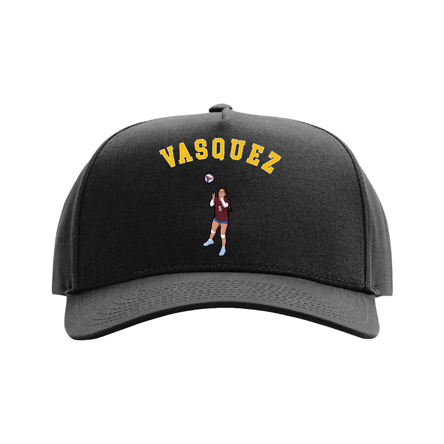 Full Fabric Five-Panel Champ Cap — Shirsey Arch in Black