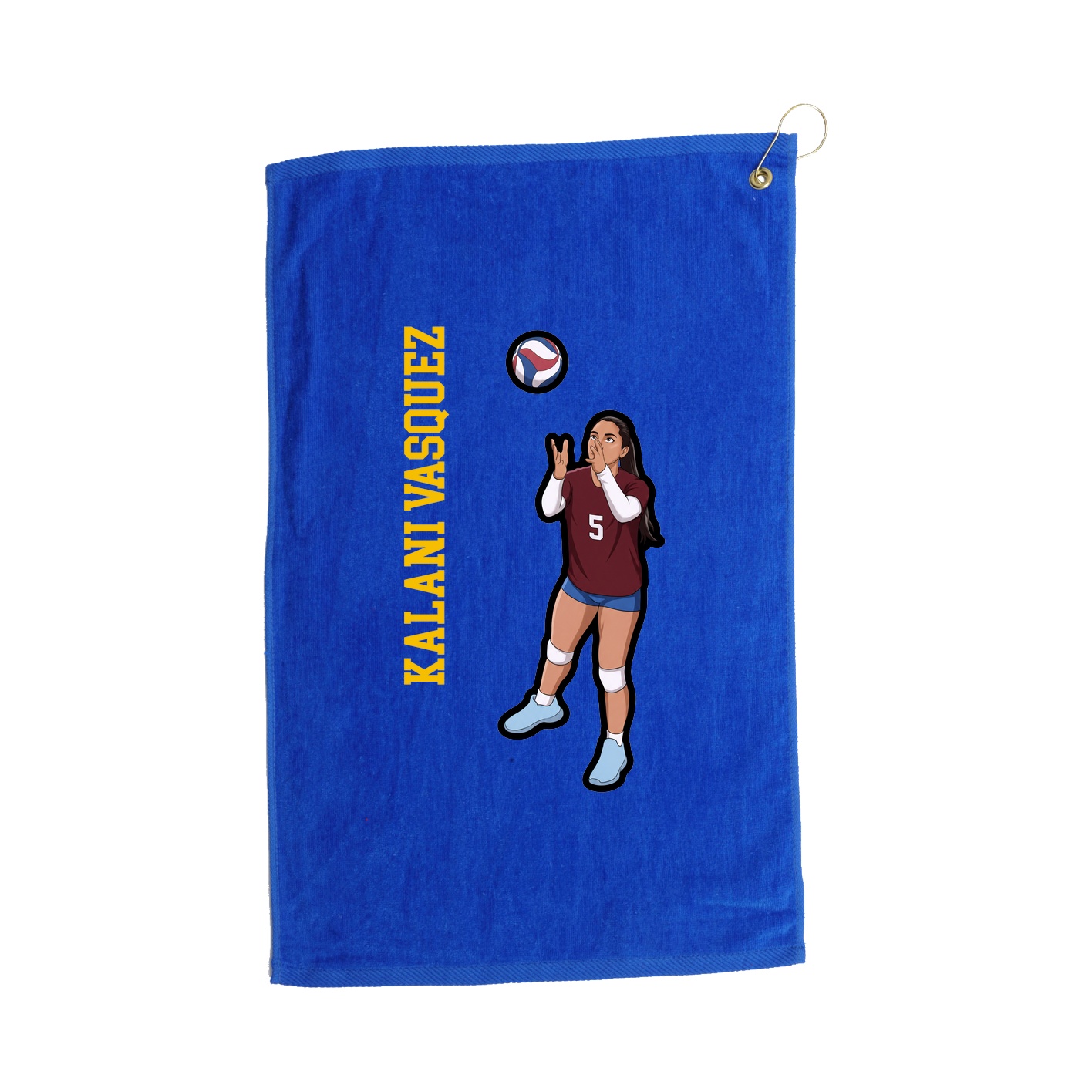 Golf Towel — Name Vertical in Royal