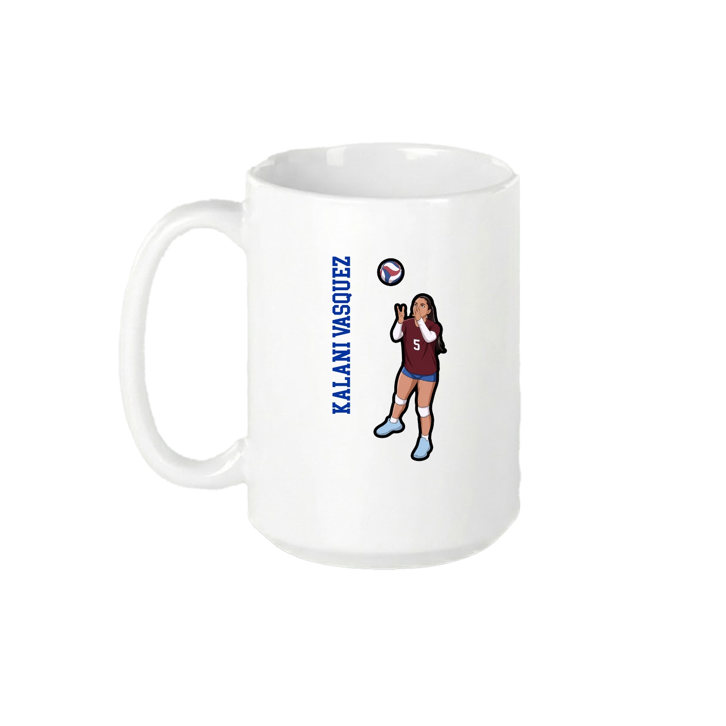 15oz Coffee Mug — Name Vertical in White