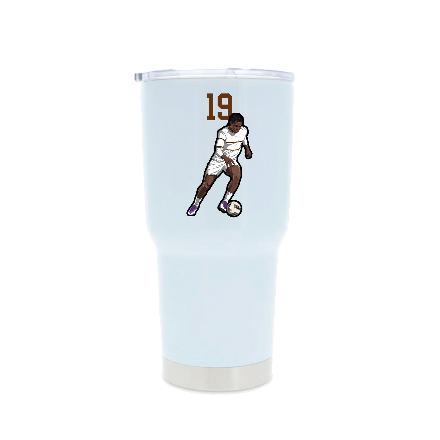 30oz Stainless Steel Tumbler — Number Top in White