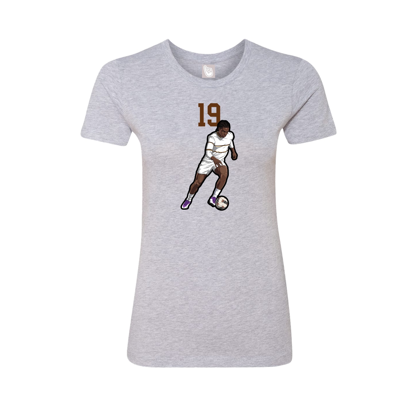Fitted Women's Tee — Number Top in Grey