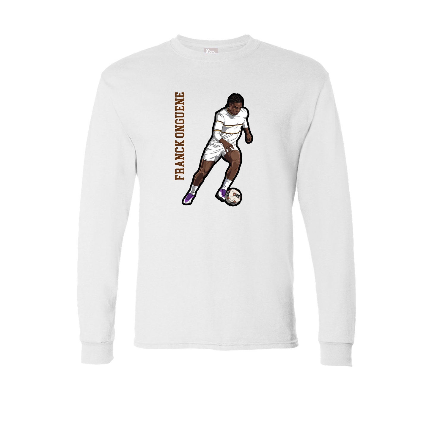 Long Sleeve Tee — Name Vertical in White