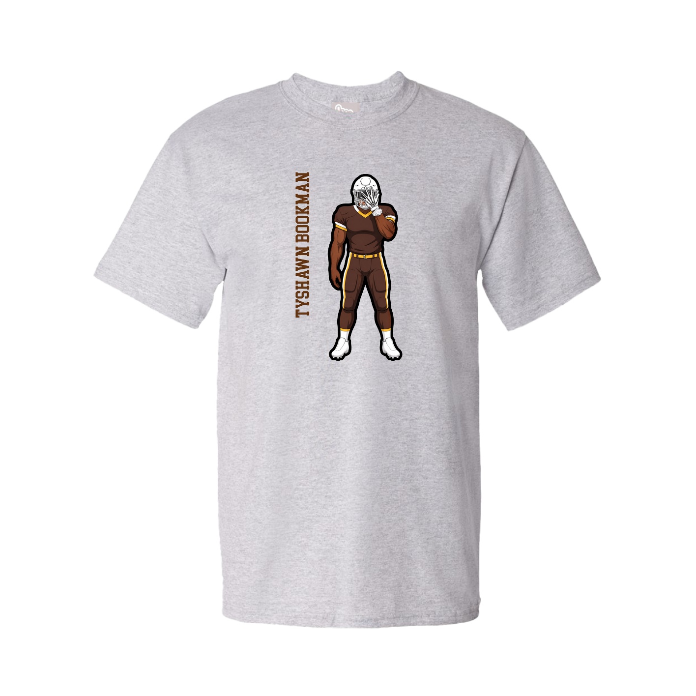 Youth Tee — Name Vertical in Grey