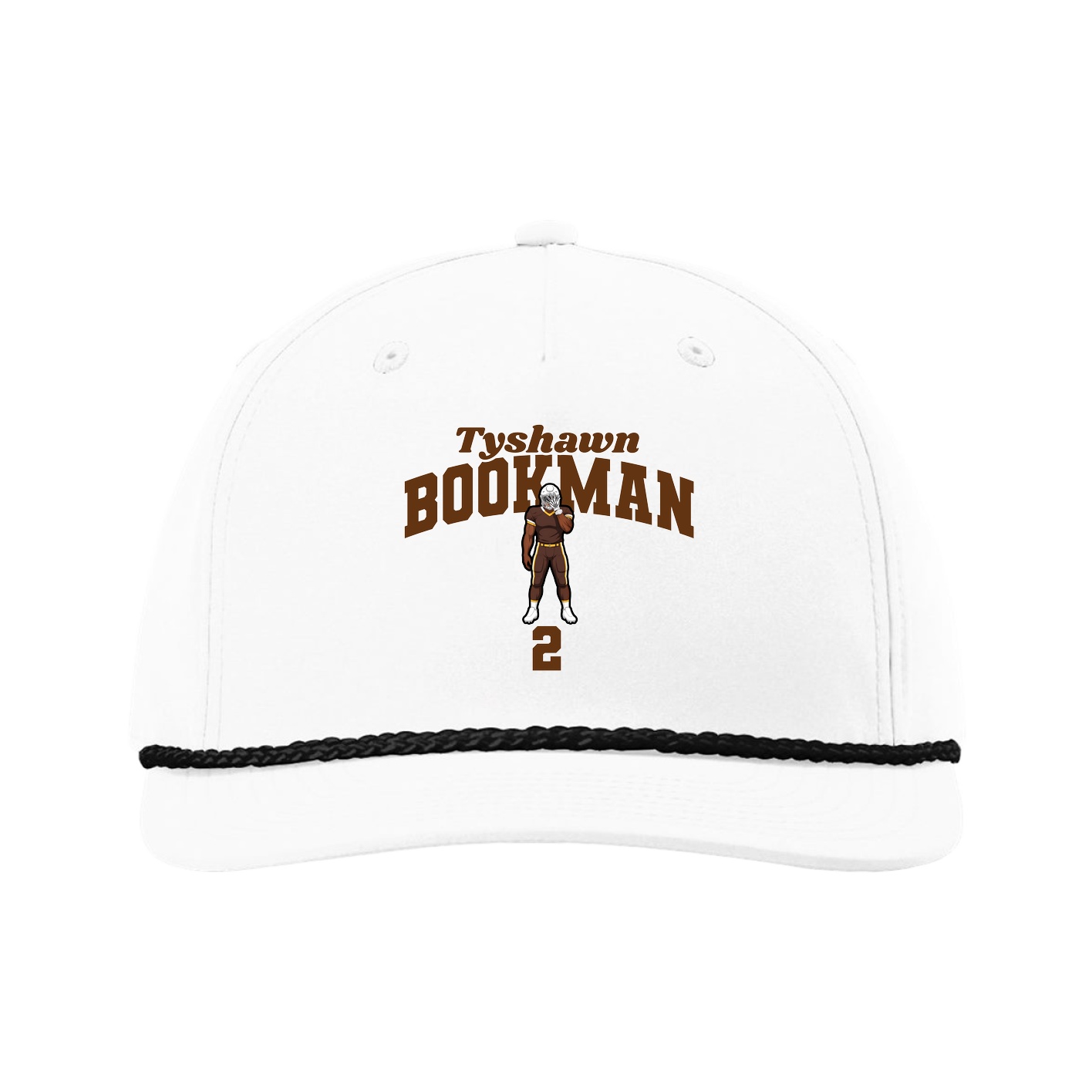 Five-Panel Classic Rope Cap — Signature Arch in White