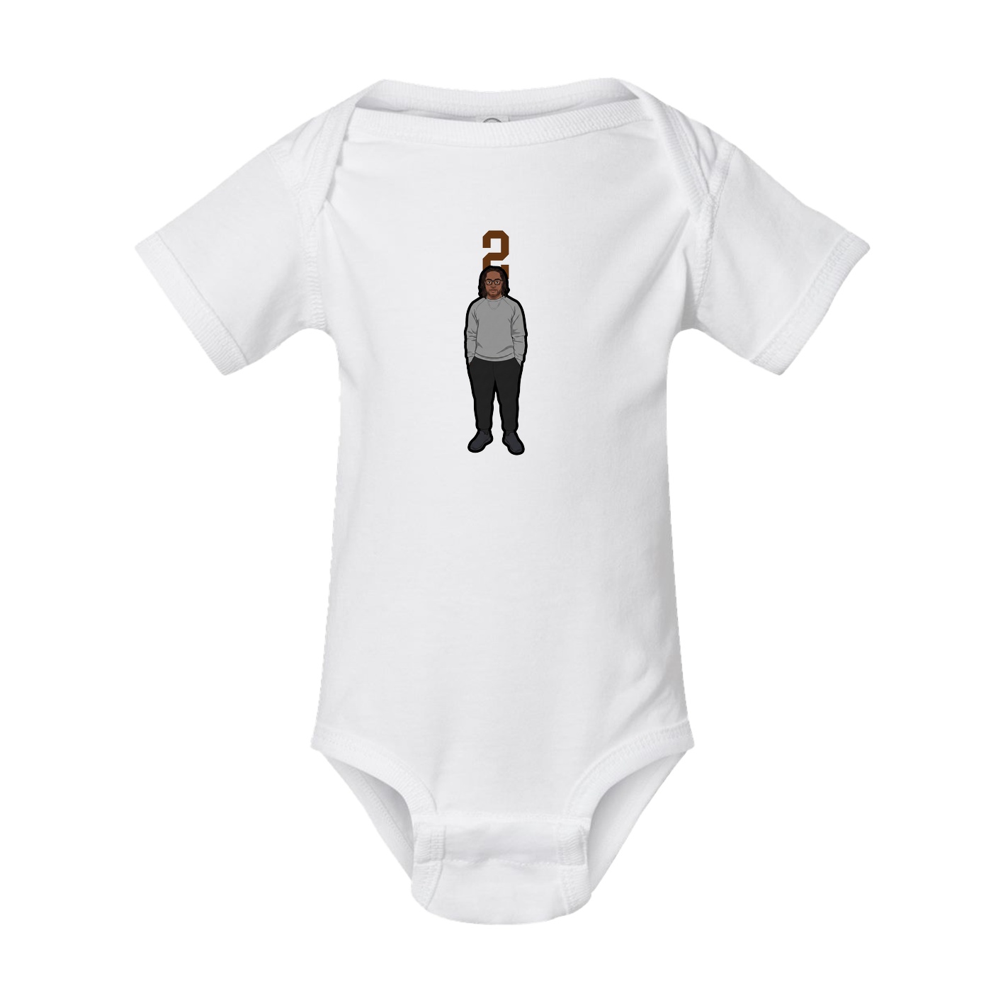 Baby Onesie — Number Top in White
